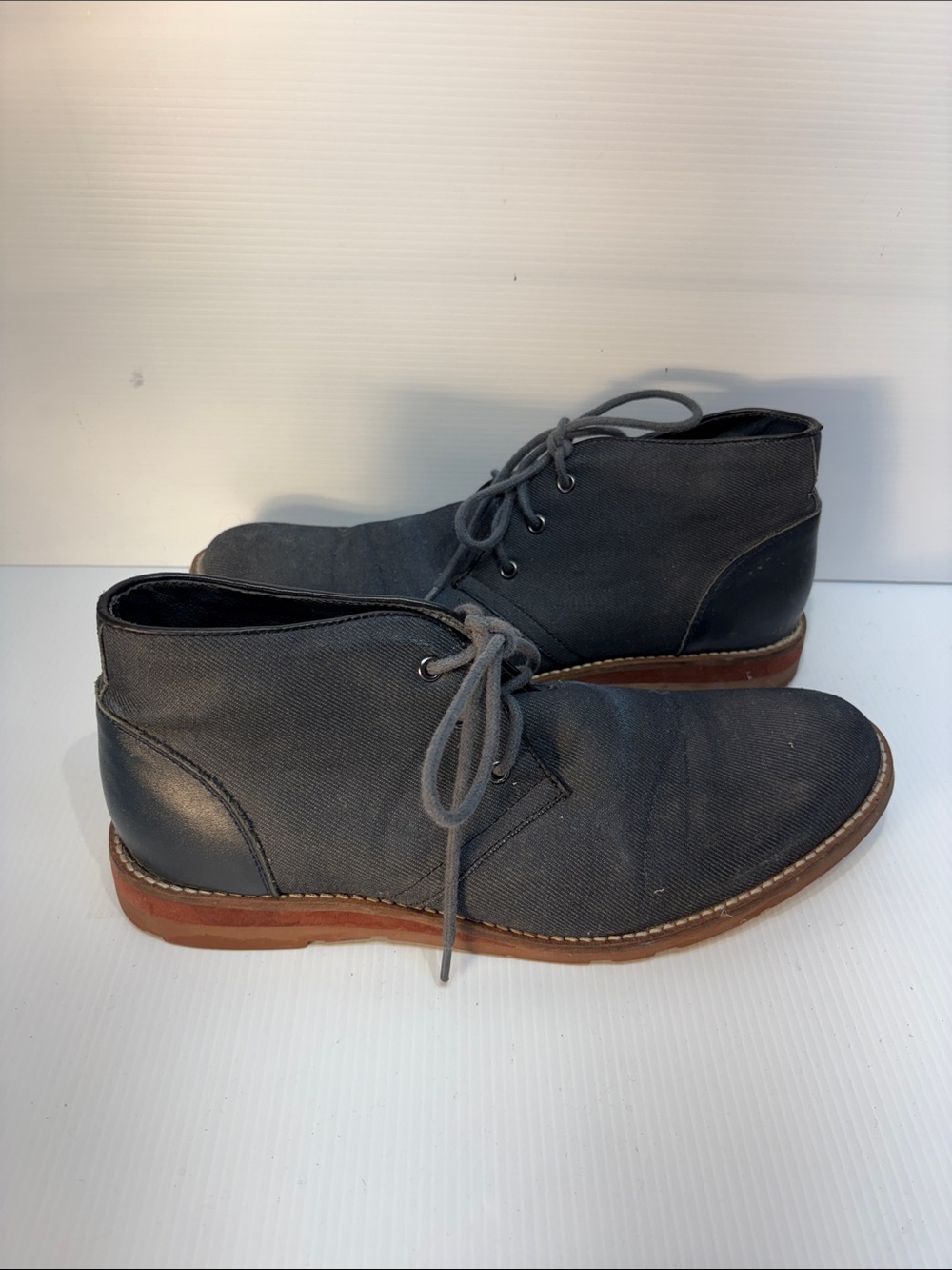 B2 Men's Canvas Blue/Grey Chukka Lace-Up Boots - Size 11 (EUR 42)